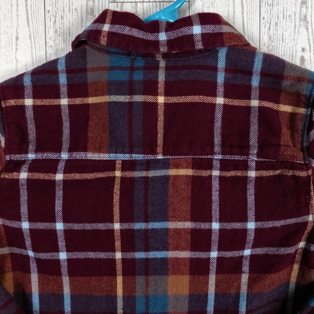 OshKosh B'gosh Boys 5/5A Plaid Flannel Button Up Shirt Long Sleeve Cotton Fall